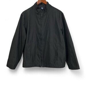GAP Jacket Mens Size XL Black Classic Full Zip Minimalist Windbreaker